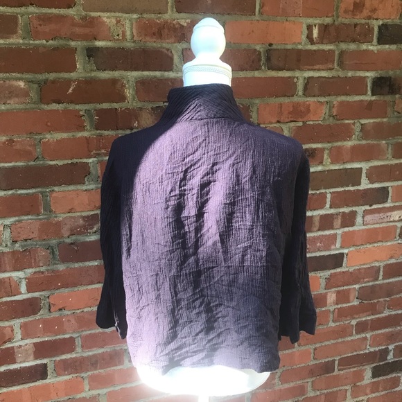 Fridaze Womens Linen Jacket Size L XL BlacK Button up Lagenlook Art to Wear - Picture 5 of 9